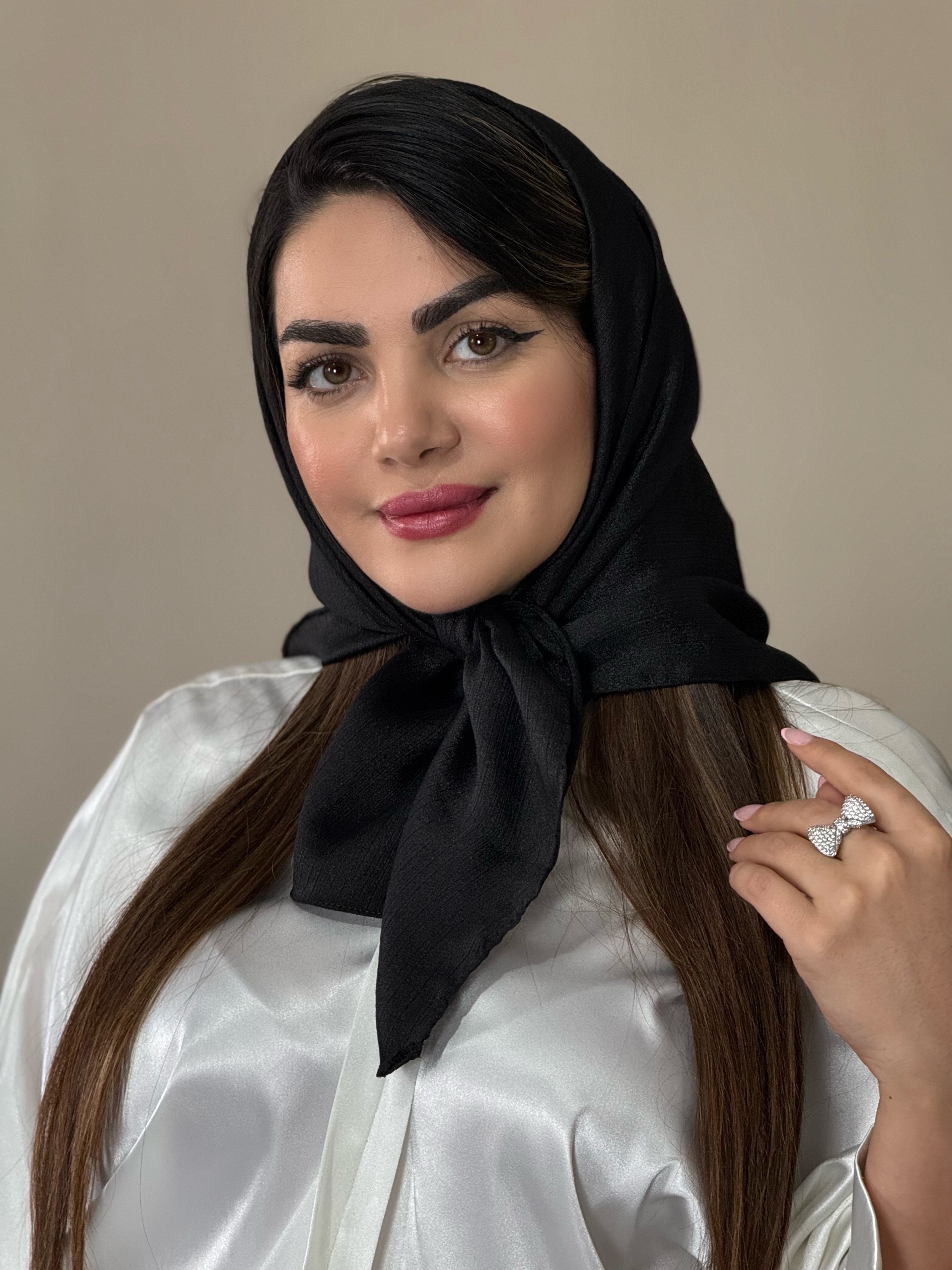 مینی اسکارف مشکی قواره ۸۰