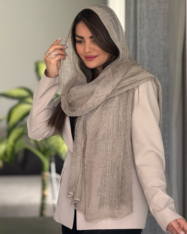 شال نخ ابریشم میله ای