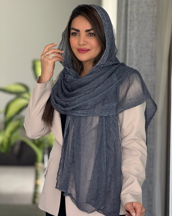 شال نخ ابریشم میله ای