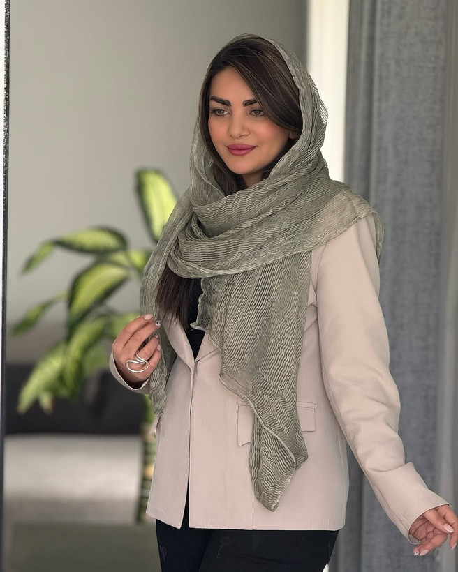شال نخ ابریشم میله ای