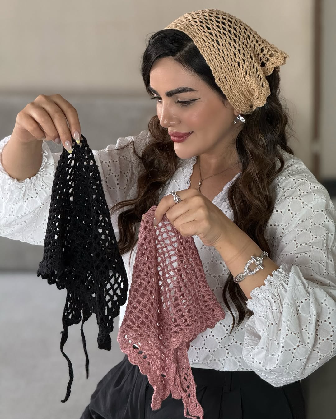 اسکارف قلاب بافی