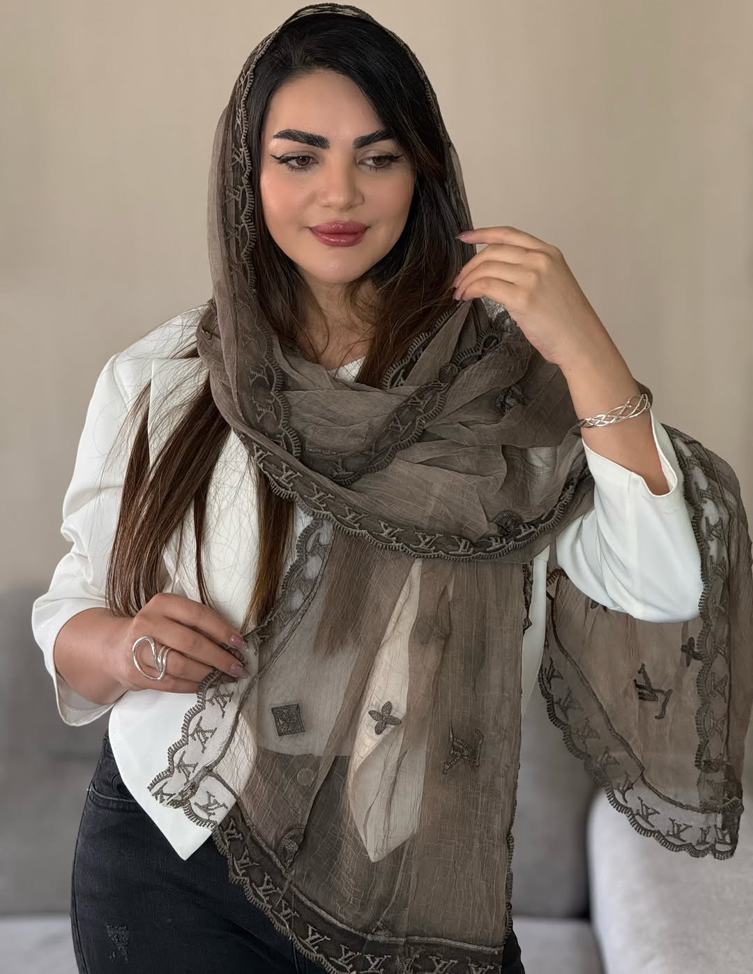 شال واردتی دور دانتل