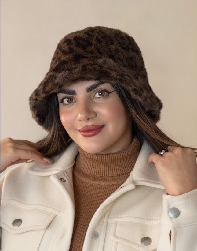 کلاه باکت خز پلنگی