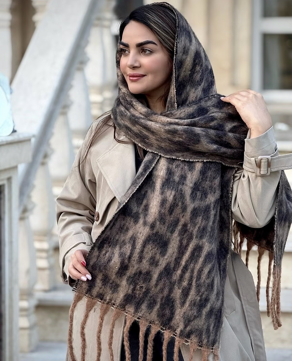 بیگ اسکارف موهر پلنگی