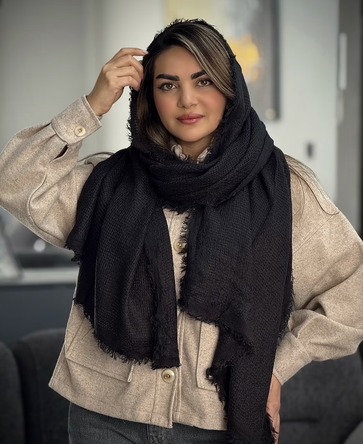 شال پاییزه بیسکویتی